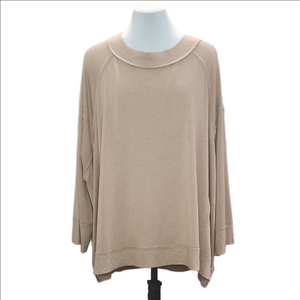 FREE PEOPLE Mouvement beige peach oversize comfy sweater